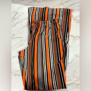 Striped Orange and Black Women's Pants